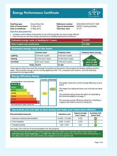 Energy Performance Certificate Example